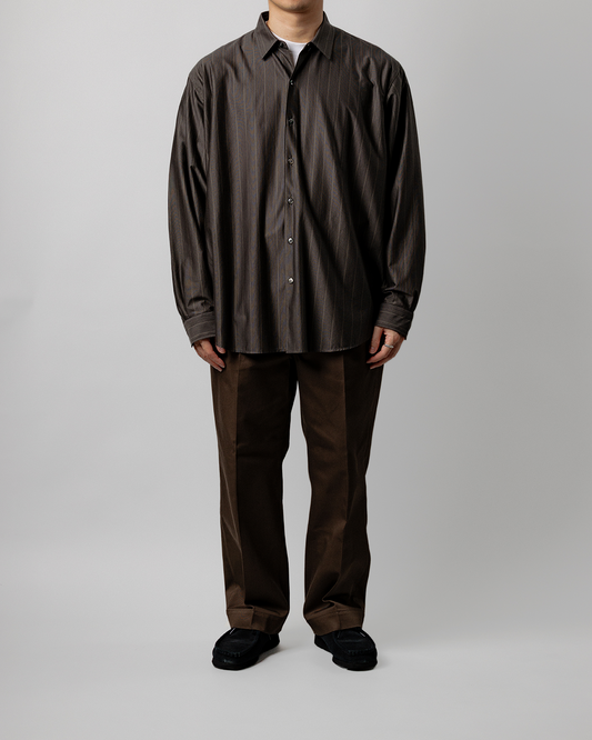 Schuray.｜Combed Cotton Chino Trousers (BROWN)