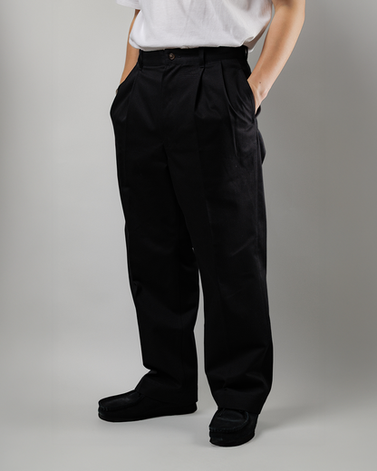 Schuray.｜Combed Cotton Chino Trousers (BLACK)