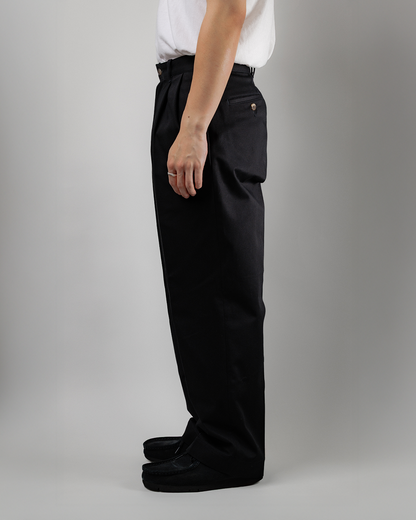 Schuray.｜Combed Cotton Chino Trousers (BLACK)