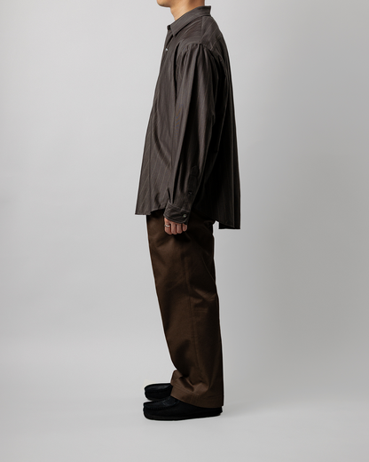 Schuray.｜Combed Cotton Chino Trousers (BROWN)