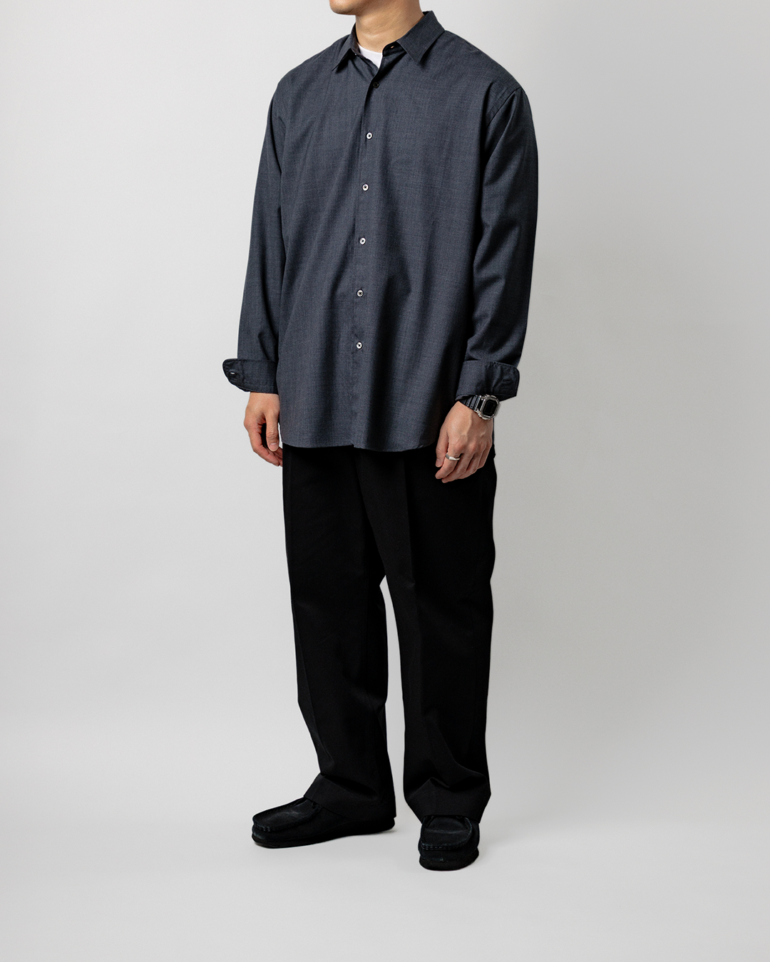 Schuray.｜Combed Cotton Chino Trousers (BLACK)