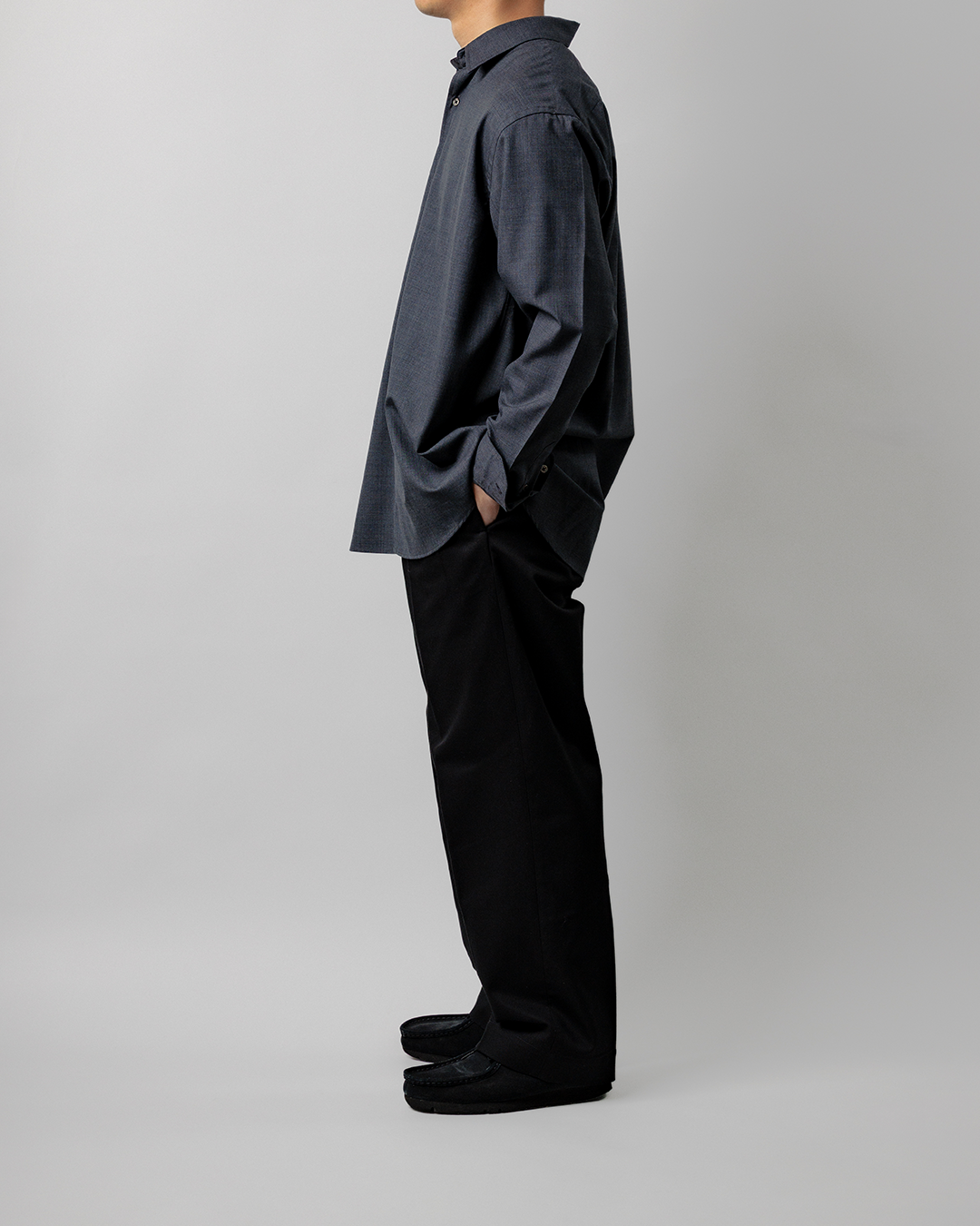 Schuray.｜Combed Cotton Chino Trousers (BLACK)