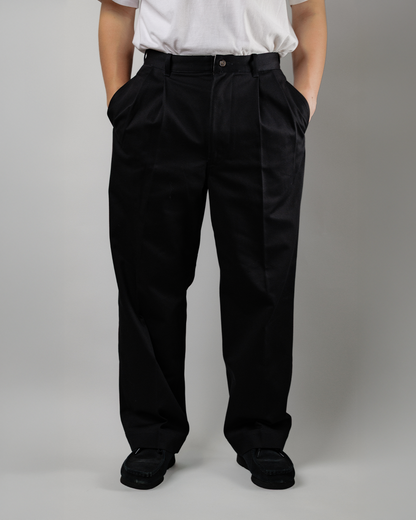 Schuray.｜Combed Cotton Chino Trousers (BLACK)