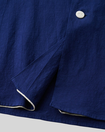 GGG｜Super High Gauge Natural Washer Jersey Double Front Half Sleeve Shirt (BLUE)