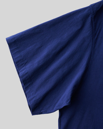 GGG｜Super High Gauge Natural Washer Jersey Double Front Half Sleeve Shirt (BLUE)