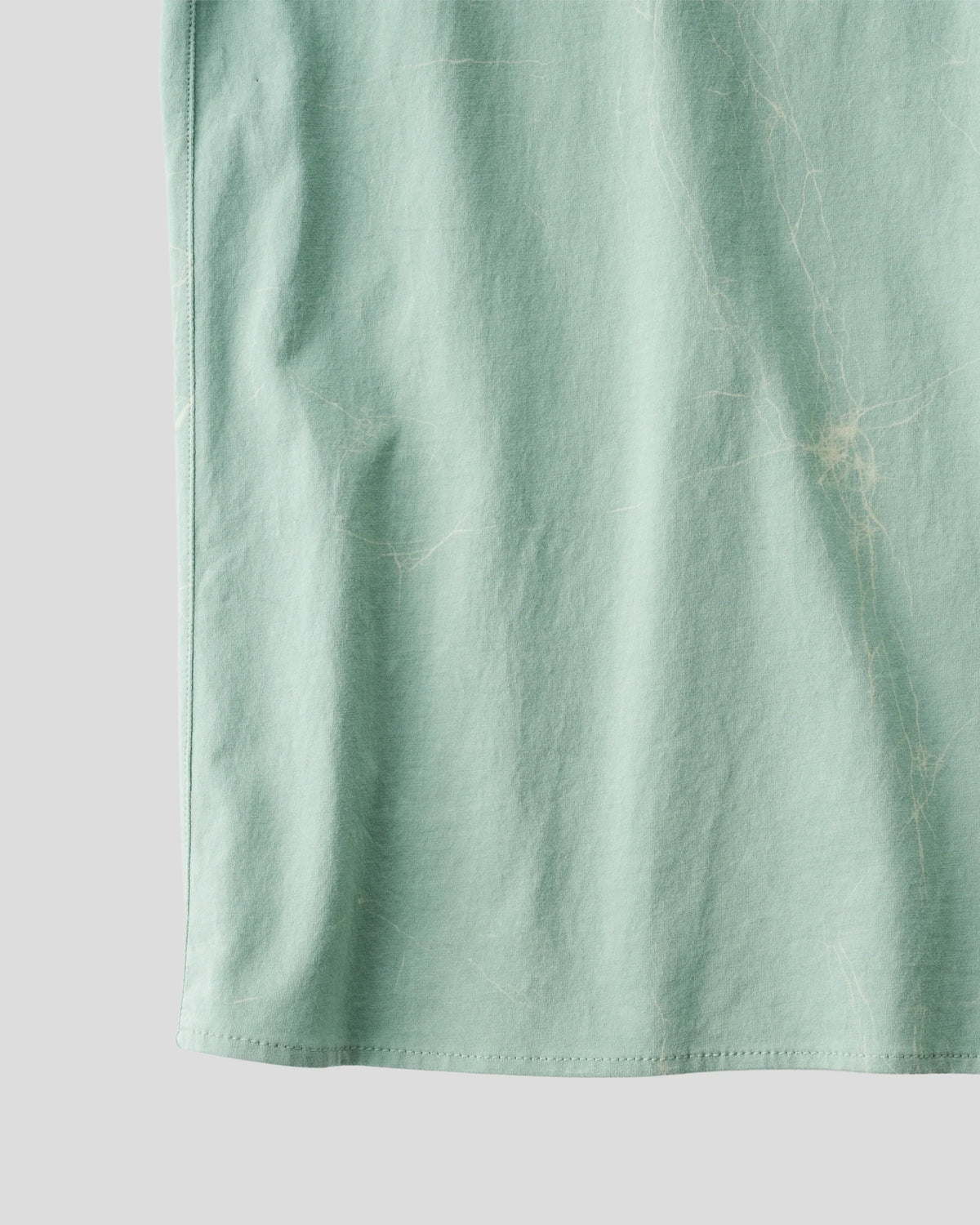 GGG｜Super High Gauge Jersey Wax Resist Dye Open Collar Half Sleeve Shirt (SAGE GREEN)