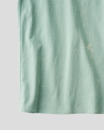 GGG｜Super High Gauge Jersey Wax Resist Dye Open Collar Half Sleeve Shirt (SAGE GREEN)