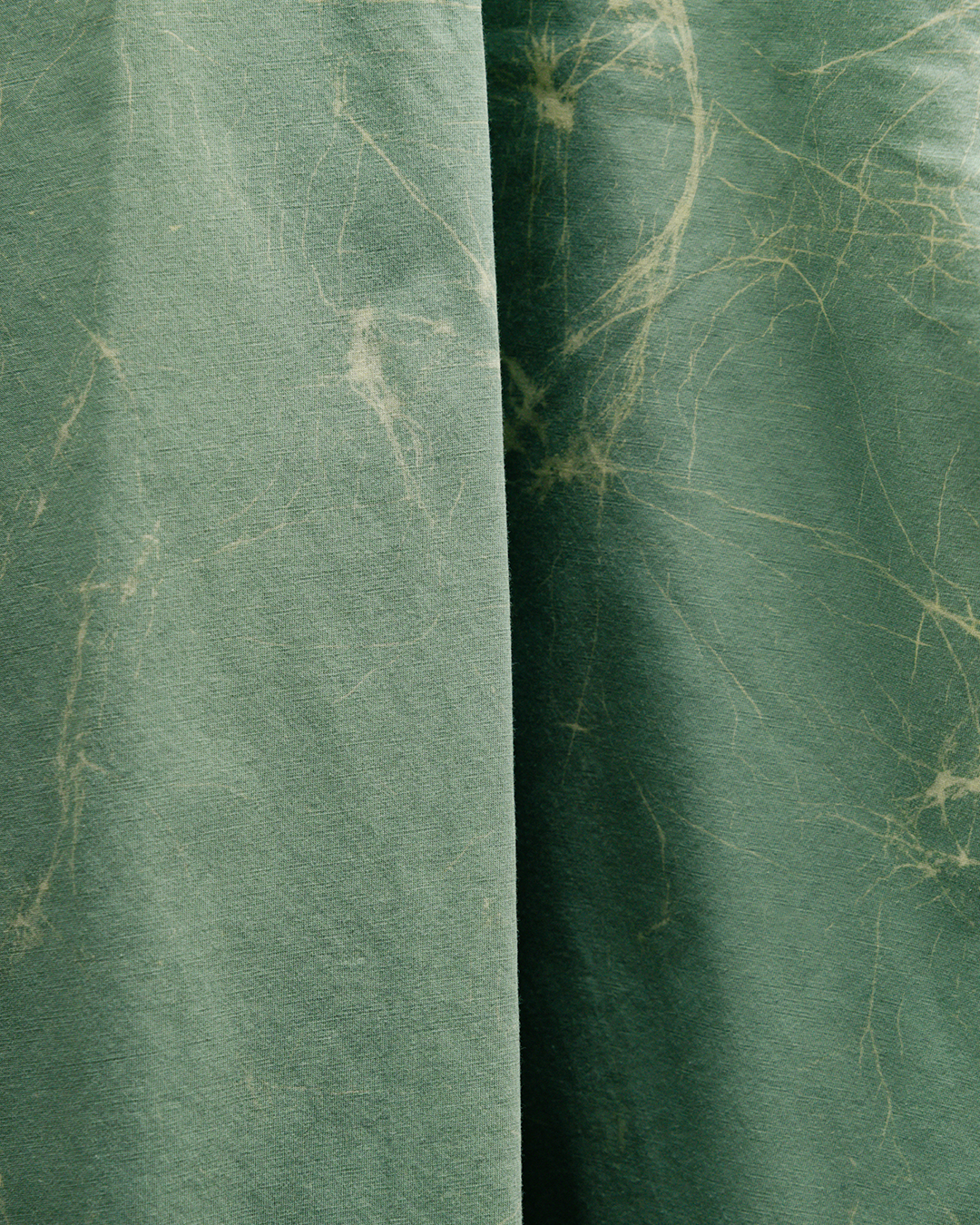 GGG｜Super High Gauge Jersey Wax Resist Dye Open Collar Half Sleeve Shirt (SAGE GREEN)