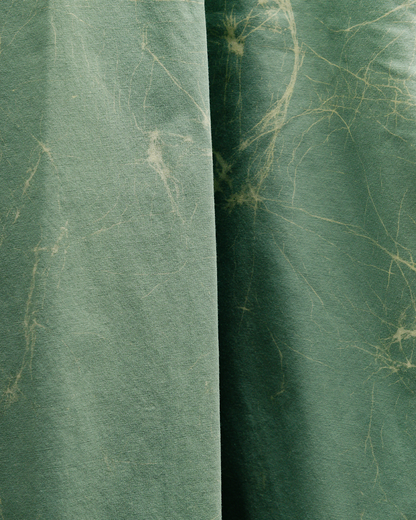 GGG｜Super High Gauge Jersey Wax Resist Dye Open Collar Half Sleeve Shirt (SAGE GREEN)
