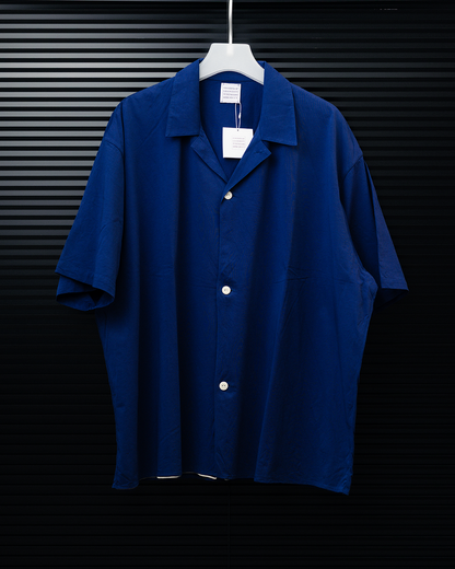 GGG｜Super High Gauge Natural Washer Jersey Double Front Half Sleeve Shirt (BLUE)