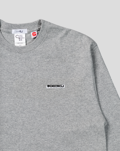 【3.8 Sun. IN STOCK】IKKOKU｜Embroidery Logo L/S Tee (HEATHER GREY)