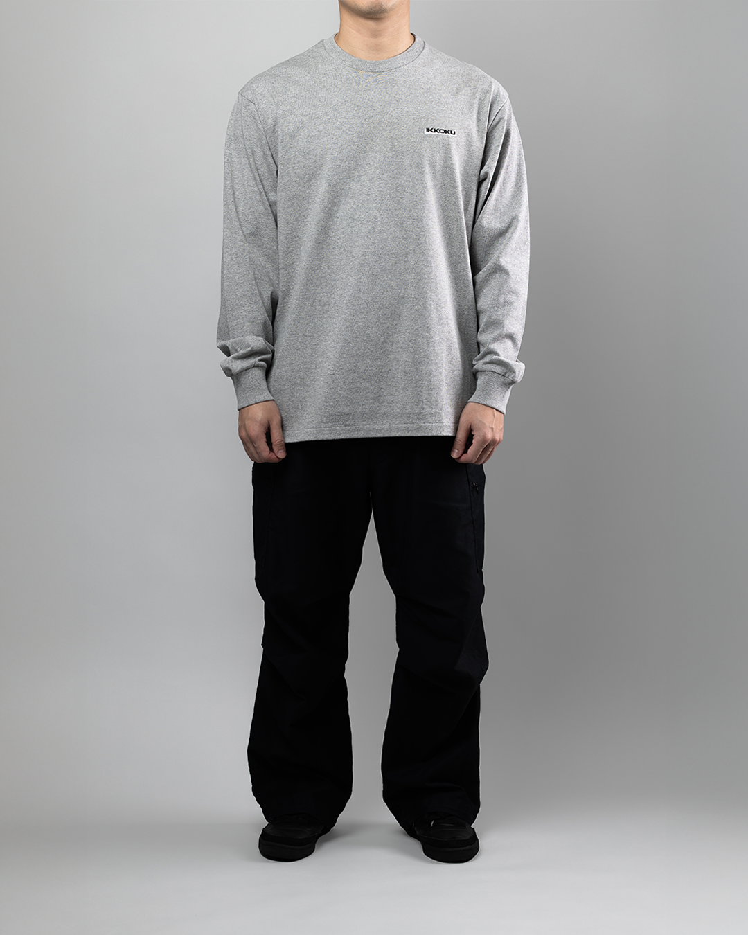 【3.8 Sun. IN STOCK】IKKOKU｜Embroidery Logo L/S Tee (HEATHER GREY)