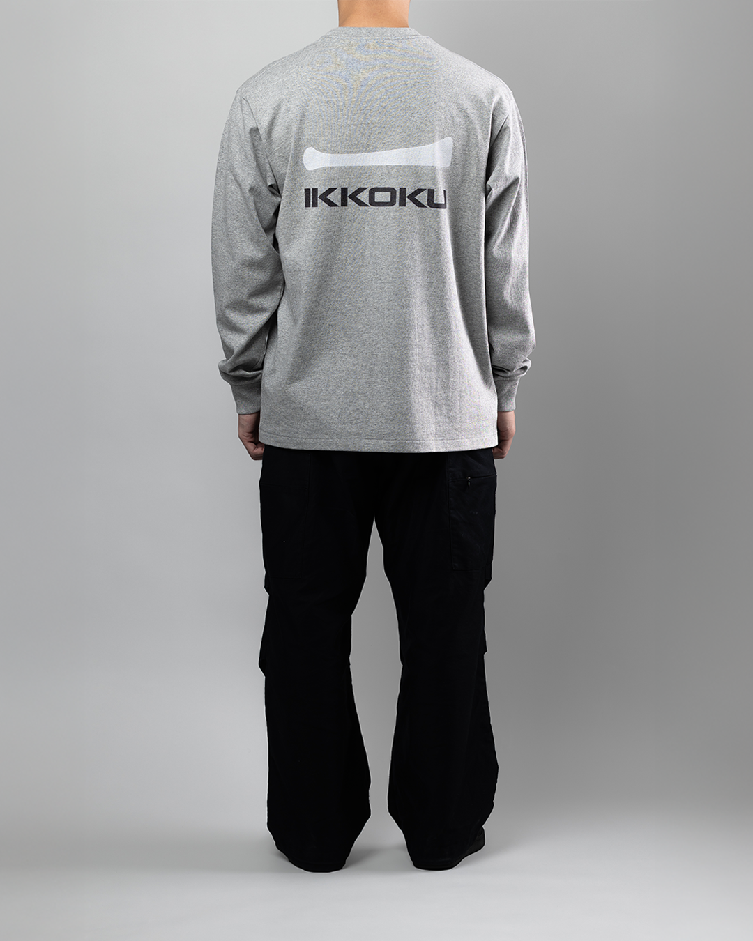 【3.8 Sun. IN STOCK】IKKOKU｜Embroidery Logo L/S Tee (HEATHER GREY)
