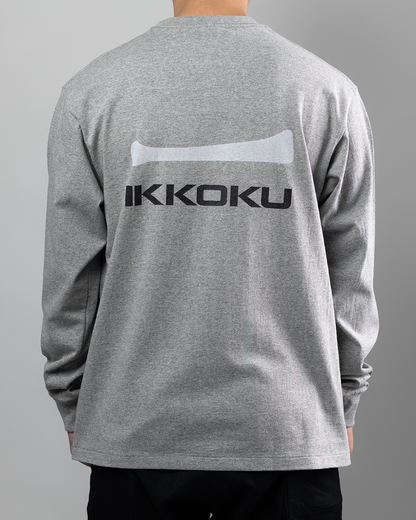 【3.8 Sun. IN STOCK】IKKOKU｜Embroidery Logo L/S Tee (HEATHER GREY)