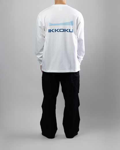 【3.8 Sun. IN STOCK】IKKOKU｜Embroidery Logo L/S Tee (WHITE)