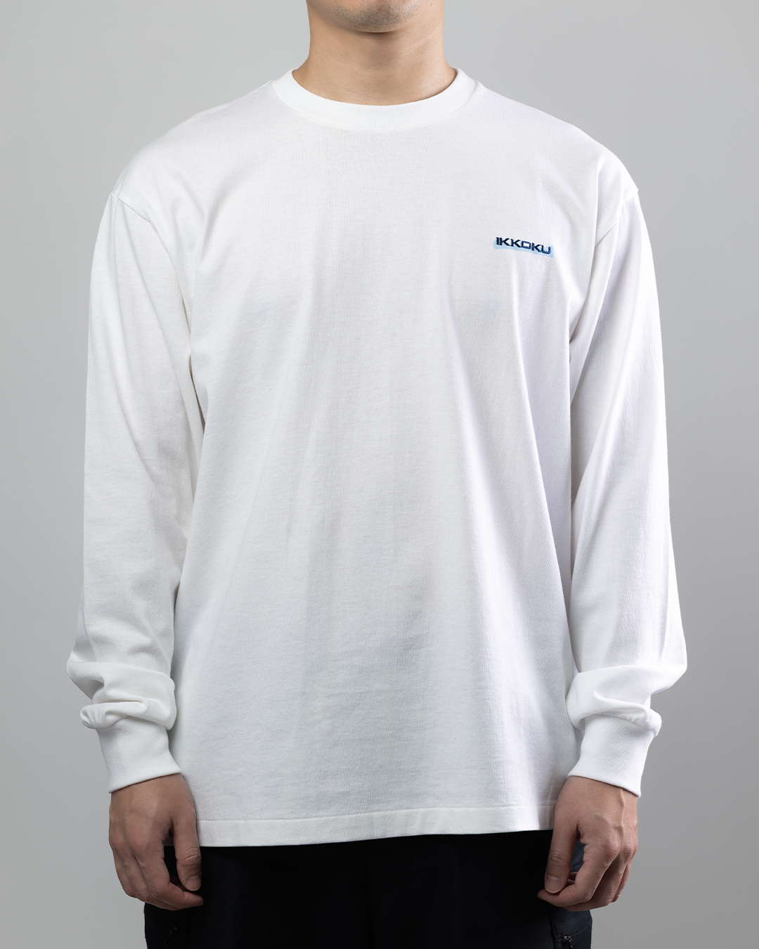 【3.8 Sun. IN STOCK】IKKOKU｜Embroidery Logo L/S Tee (WHITE)