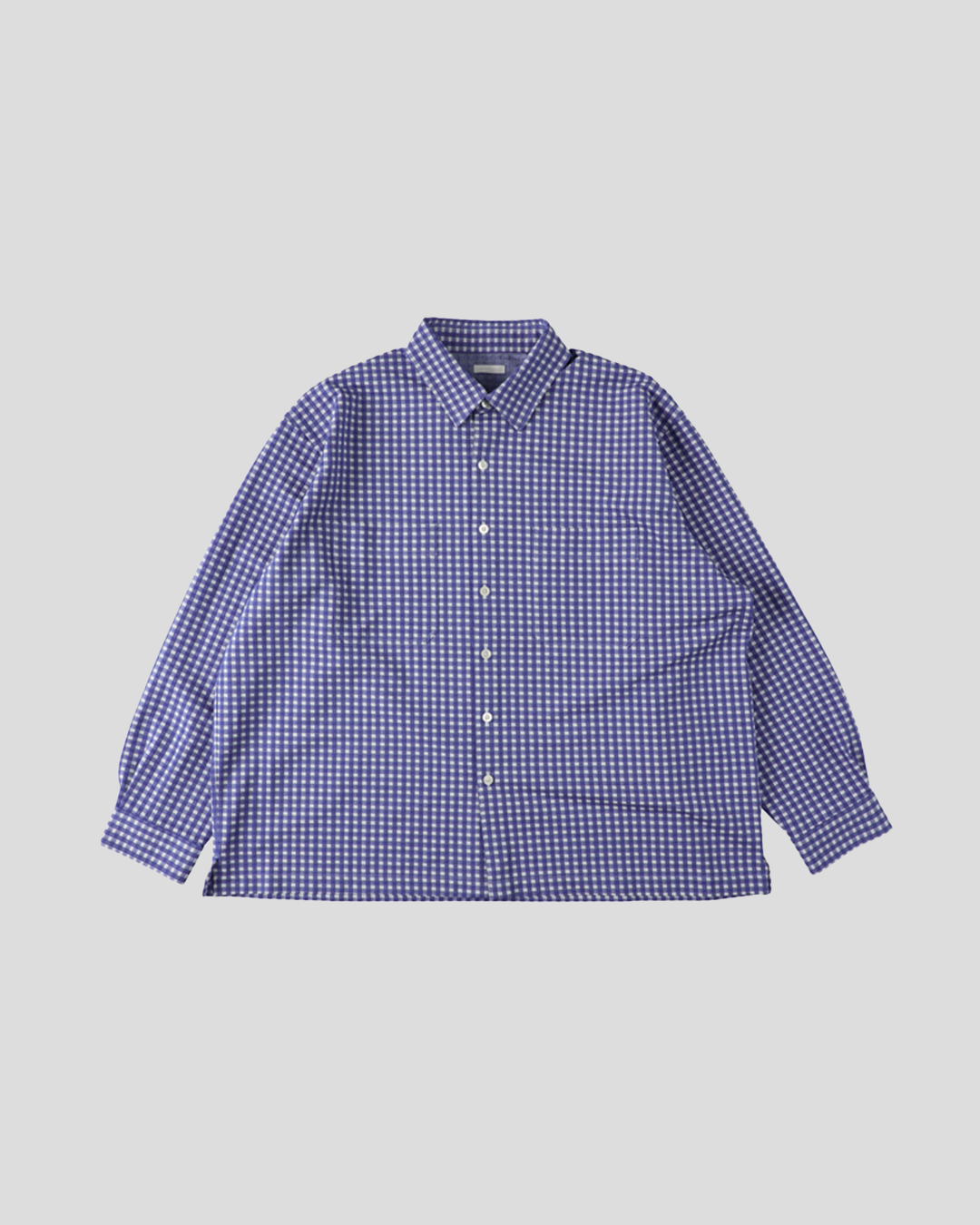 KANEMASA PHIL.｜36G Wool Check Balise Shirt (BLUE WHITE)