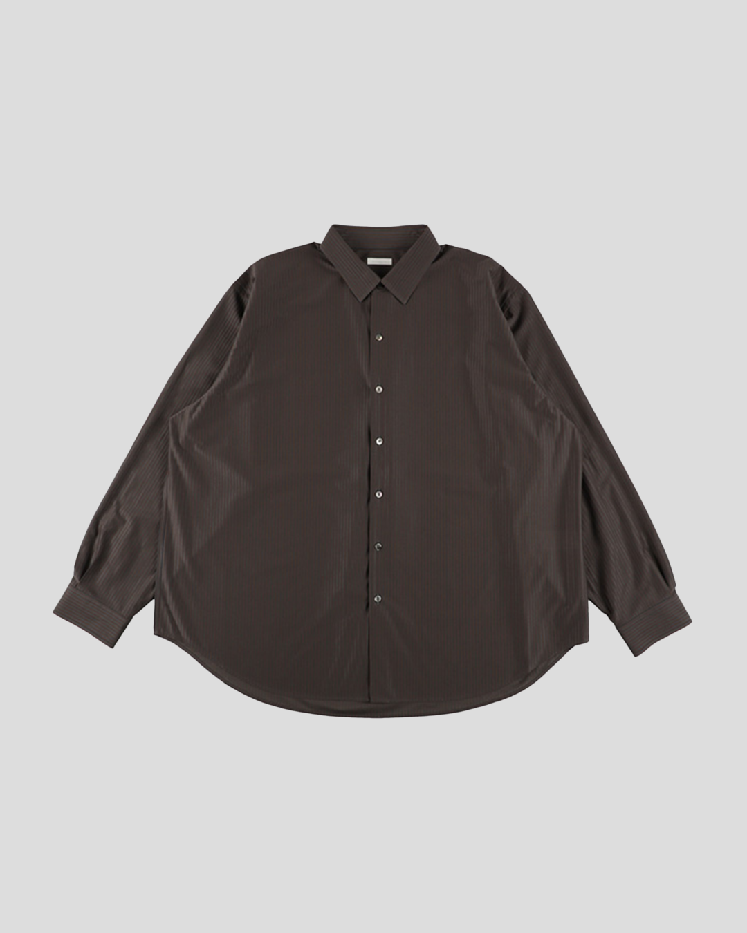 KANEMASA PHIL.｜46G Stripe Atmosphere Shirt (CHARCOAL BROWN)
