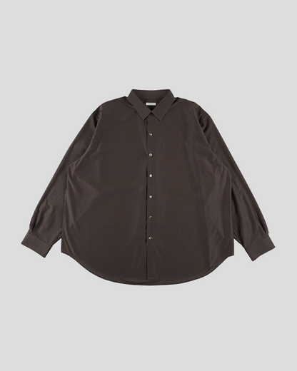KANEMASA PHIL.｜46G Stripe Atmosphere Shirt (CHARCOAL BROWN)
