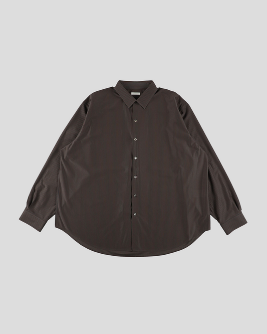 KANEMASA PHIL.｜46G Stripe Atmosphere Shirt (CHARCOAL BROWN)