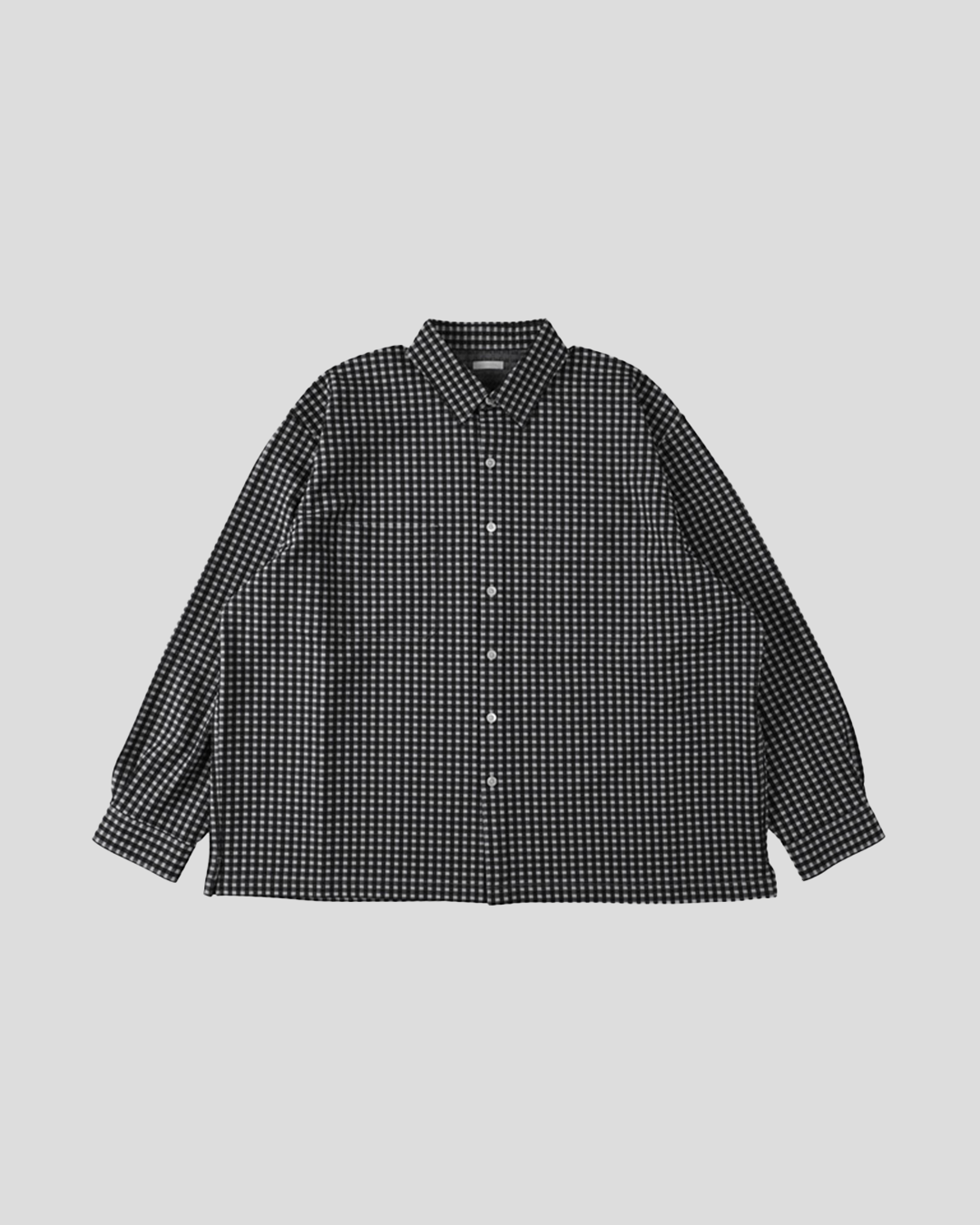 KANEMASA PHIL.｜36G Wool Check Balise Shirt (BLACK WHITE)