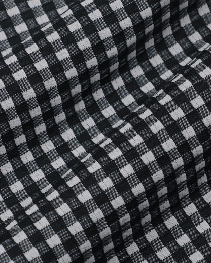 KANEMASA PHIL.｜36G Wool Check Balise Shirt (BLACK WHITE)