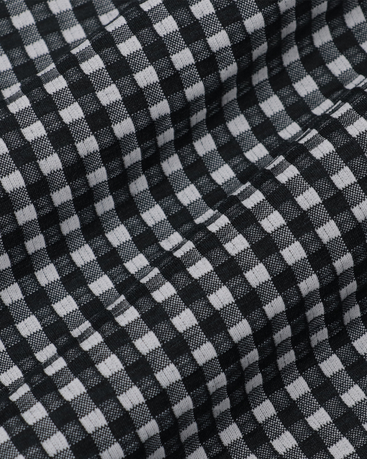 KANEMASA PHIL.｜36G Wool Check Balise Shirt (BLACK WHITE)