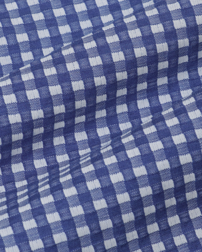 KANEMASA PHIL.｜36G Wool Check Balise Shirt (BLUE WHITE)