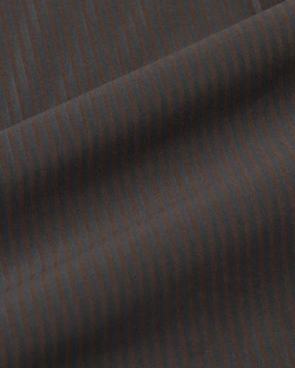 KANEMASA PHIL.｜46G Stripe Atmosphere Shirt (CHARCOAL BROWN)