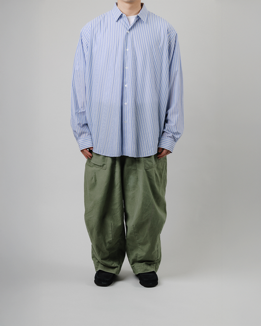 【Last 1】KANEMASA PHIL.｜46G Stripe Atmosphere Shirt (SAX BLACK)