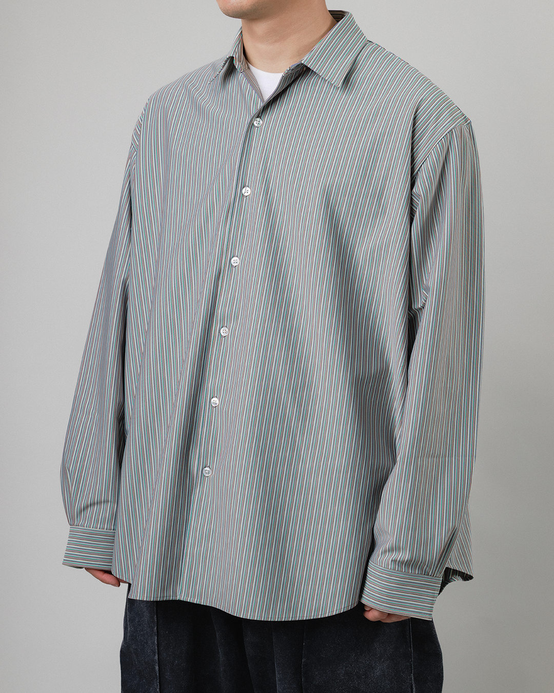 KANEMASA PHIL.｜46G Stripe Atmosphere Shirt (RAINBOW)