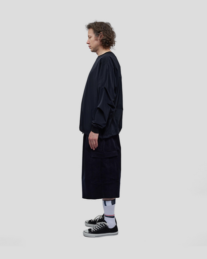 UNTRACE｜_302 Cropped Cargo Pants (DARK NAVY)