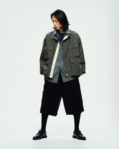 UNTRACE｜_302 Cropped Cargo Pants (DARK NAVY)