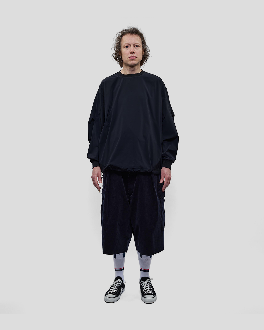 UNTRACE｜_302 Cropped Cargo Pants (DARK NAVY)