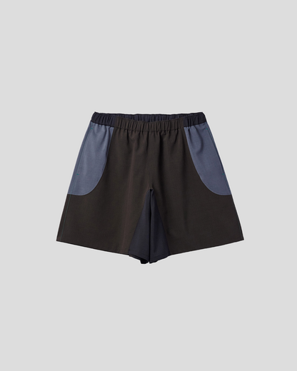 UNTRACE｜_271 LEISURE SHORTS (BROWN MULTI)