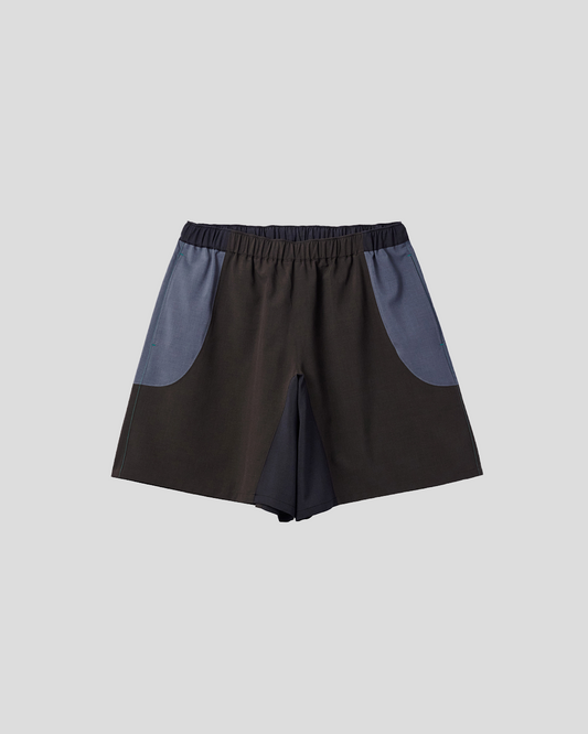 UNTRACE｜_271 LEISURE SHORTS (BROWN MULTI)