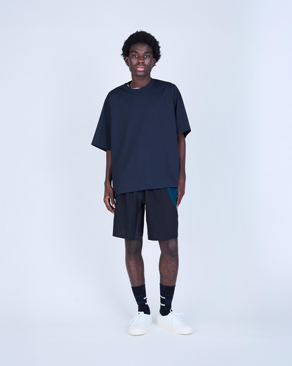 UNTRACE｜_271 LEISURE SHORTS (BLACK MULTI)