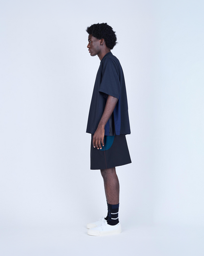 UNTRACE｜_271 LEISURE SHORTS (BLACK MULTI)