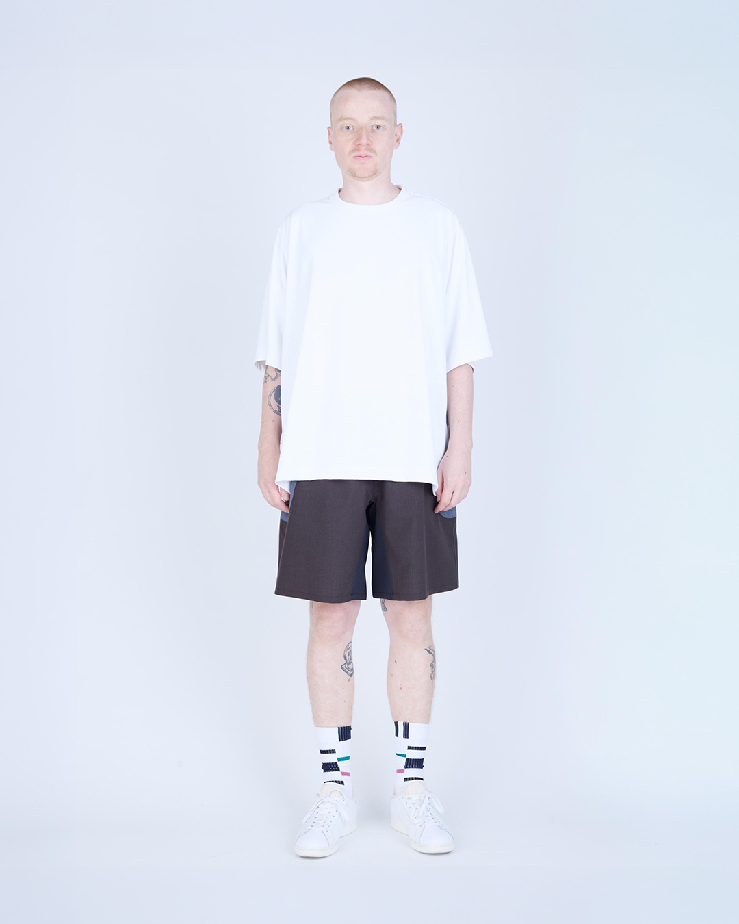 UNTRACE｜_271 LEISURE SHORTS (BROWN MULTI)