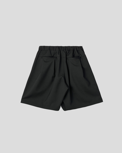 UNTRACE｜_263 KNEE SHORTS (BLACK / DARK BROWN)