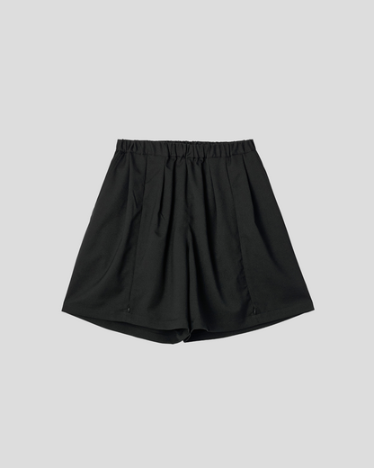 UNTRACE｜_263 KNEE SHORTS (BLACK / DARK BROWN)